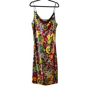 Y2K Floral Slip Dress Women Size XL Indie Sleaze Retro Mod Fairy Dopamine Dress